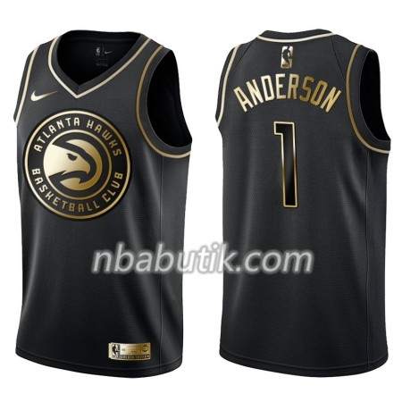 NBA Mænd Trøje Atlanta Hawks Justin Anderson 1 Nike Sort Golden Edition Swingman